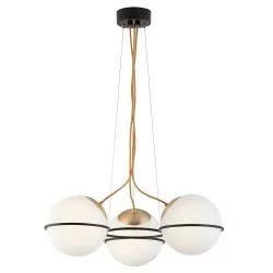 Viokef Pendant lamp 3xE27 CFL/LEDx12W, white with gold, Ferero, 3093900