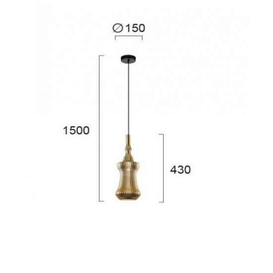 Viokef pendant light 1xE27x40W, gold, Jakarta, 4169600