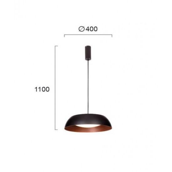Viokef Pendant Light Chester, LED, 24W, 1920lm, IP20, brown, 4173400