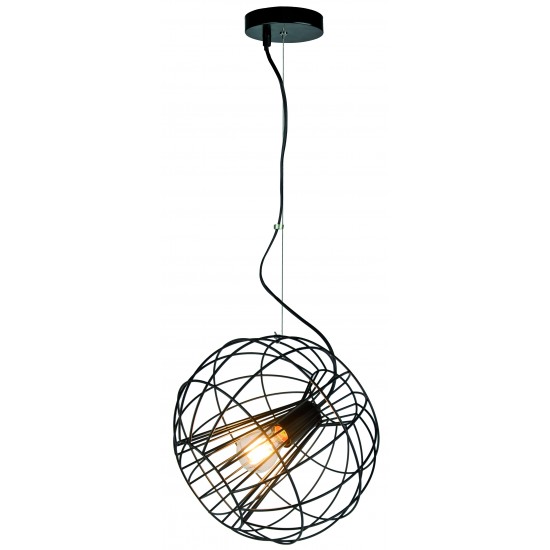 Viokef pendant light 1xE27x70W, black, Pop, 4193500