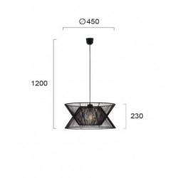 Viokef pendant light 1xE27x60W, black, Argela, 4203700