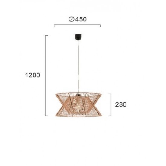 Viokef pendant light 1xE27x60W, sand, Argela, 4203701