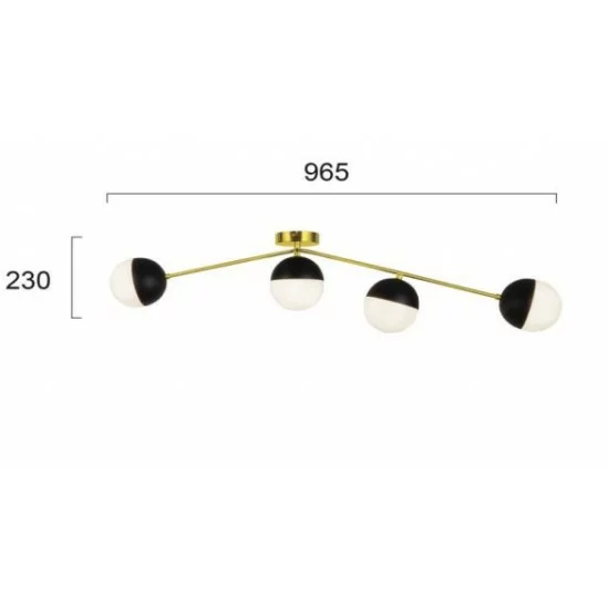 Viokef Ceiling Lamp 4xG9x40W, black, Orbit, 4221800 Viokef Ceiling Lamp 4xG9x40W, black, Orbit, 4221800