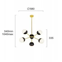 Viokef Pendant Lamp 6xG9x40W, black, Orbit, 4221900