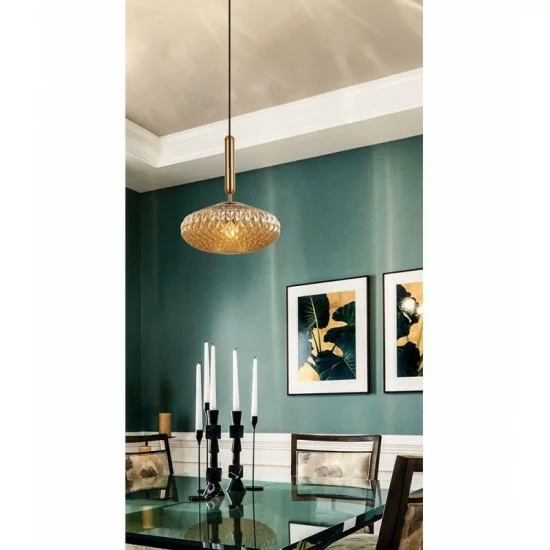 Viokef Pendant Lamp 1xE27x40W, amber, Ester, 4225601