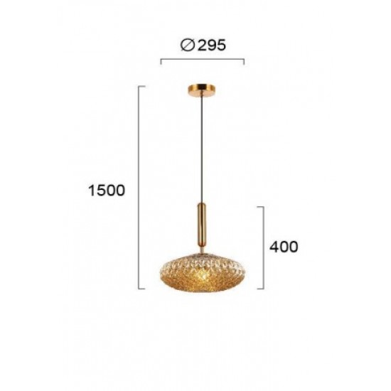 Viokef Pendant Lamp 1xE27x40W, amber, Ester, 4225601