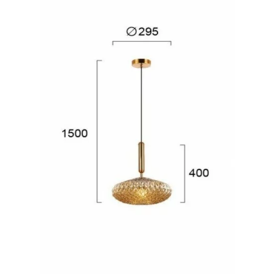 Viokef Pendant Lamp 1xE27x40W, amber, Ester, 4225601