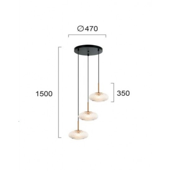 Viokef Pendant Lamp 3xG9x5W, copper, Ester, 4225700