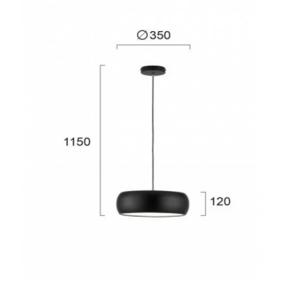 Viokef Pendant Light Sali, LED, 24W, 2400lm, IP20, black, 4227601 Viokef Pendant Light Sali, LED, 24W, 2400lm, IP20, black, 4227601