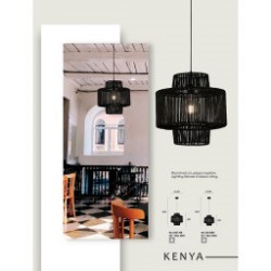 Viokef pendant light 1xE27x40W, black, Kenya, 4231700