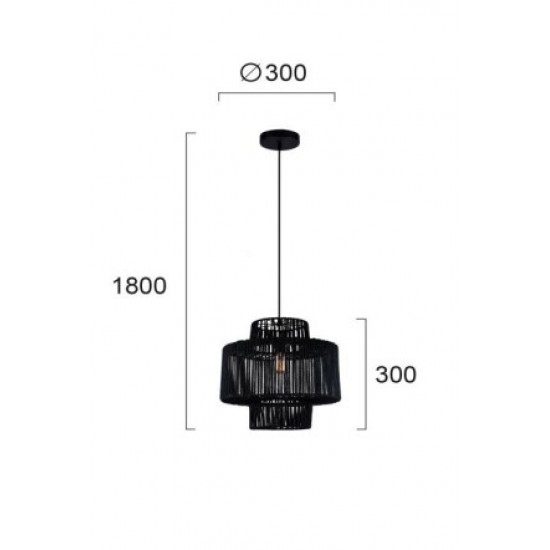 Viokef pendant light 1xE27x40W, black, Kenya, 4231800