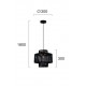 Viokef pendant light 1xE27x40W, black, Kenya, 4231800