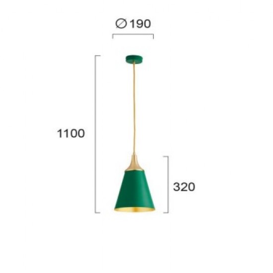 Viokef pendant light 1xE27x42W, green, Menta, 4241500