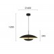Viokef Pendant Light Monica, LED, 16W, 955lm, IP20, black and gold, 4242200