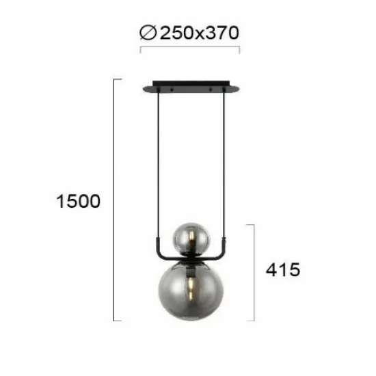 Viokef pendant light 2xE27x40W, grey, Mira, 4246100