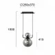Viokef pendant light 2xE27x40W, grey, Mira, 4246100