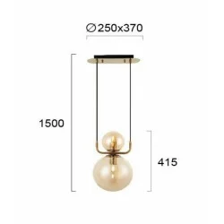 Viokef pendant light 2xE27x40W, gold, Mira, 4246101