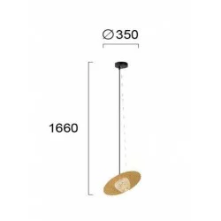 Viokef pendant light 1xG9x25W, gold, Carmen, 4246600