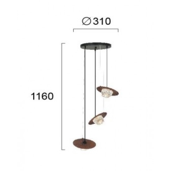 Viokef pendant light 3xG9x25W, bronze, Carmen, 4246700