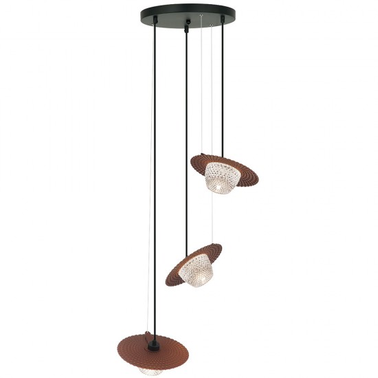 Viokef pendant light 3xG9x25W, bronze, Carmen, 4246700