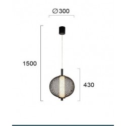 Viokef Pendant Light Natalia, LED, 10W, 800lm, IP20, black, 4249900