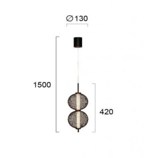 Viokef Pendant Light Natalia, LED, 20W, IP20, black, 4250000