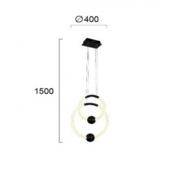 Viokef Pendant Light Girotondo, LED, 23W, 1800lm, IP20, black and white, 4250400