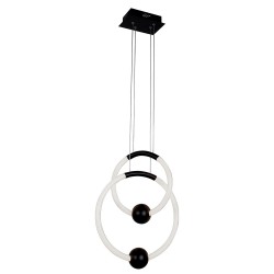 Viokef Pendant Light Girotondo, LED, 23W, 1800lm, IP20, black and white, 4250400