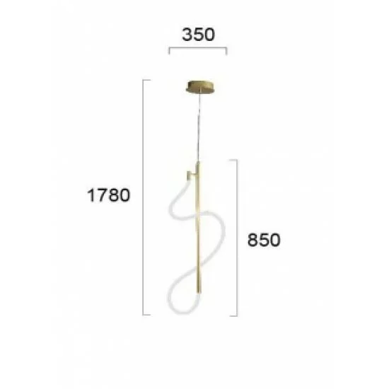 Viokef Pendant Light Annete, LED, 30W, 2400lm, IP20, gold, 4251300 Viokef Pendant Light Annete, LED, 30W, 2400lm, IP20, gold, 4251300