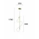 Viokef Pendant Light Annete, LED, 30W, 2400lm, IP20, gold, 4251300 Viokef Pendant Light Annete, LED, 30W, 2400lm, IP20, gold, 4251300