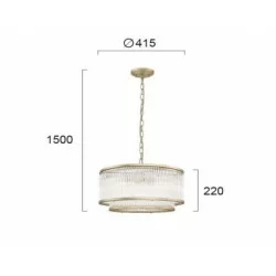 Viokef Pendant Light 5xE14x60W, gold, Karolina, 4259000