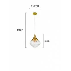 Viokef pendant light 1xE27x40W, gold, Lucida,  4259900