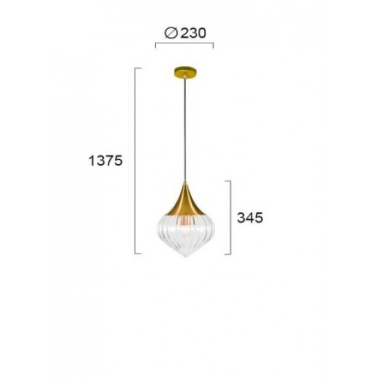Viokef подвесной светильник 1xE27x40W, Золотой, Lucida ,  4259900