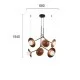 Viokef pendant light 6xG9x25W, copper, OLIVIA