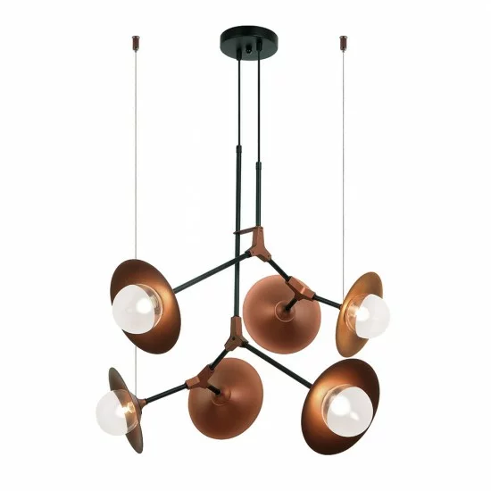 Viokef pendant light 6xG9x25W, copper, OLIVIA