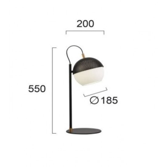 Viokef table lamp 1xE27x60W, black, Brody, 3098100