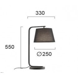 Viokef table lamp 1xE27x40W, black, Cobbe, 4174900