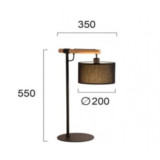 Viokef table lamp 1xE14x40W, black, Romeo, 4221100