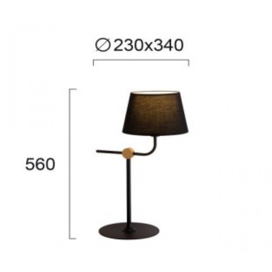Viokef table lamp 1xE27x40W, black, Largo, 4221500
