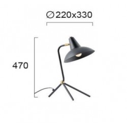Viokef table lamp 1xE27x40W, black, James, 4261600