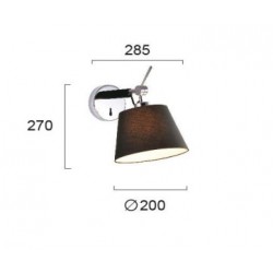 Viokef wall lamp 1xE27x60W, black, Filipa, 4146200