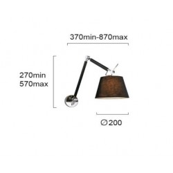 Viokef wall lamp 1xE27x60W, black, Filipa, 4172600