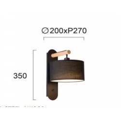 Viokef wall lamp 1xE14x40W, black, Romeo, 4221200