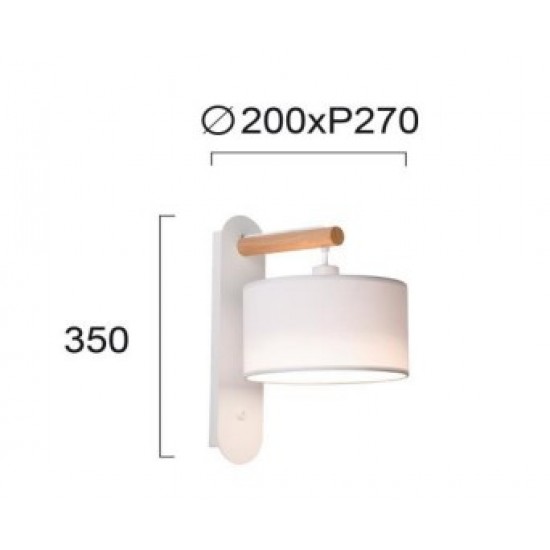 Viokef wall lamp 1xE14x40W, white, Romeo, 4221201