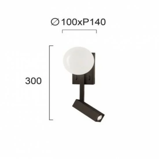 Viokef wall lamp 5W + 3W, 375 lm, white, Reflect, 4229000 Viokef wall lamp 5W + 3W, 375 lm, white, Reflect, 4229000