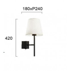 Viokef wall lamp 1xE27x40W, black, Sonia, 4229201
