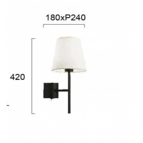 Viokef wall lamp 1xE27x40W, black, Sonia, 4229201 Viokef wall lamp 1xE27x40W, black, Sonia, 4229201