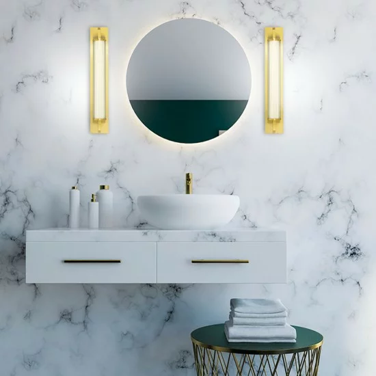 Viokef wall lamp Frida, LED, 8W, 491lm, IP44, gold, 4238700 Viokef wall lamp Frida, LED, 8W, 491lm, IP44, gold, 4238700