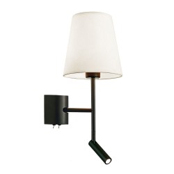 Viokef wall lamp 1xE27x40W +3W, black, Sonia, 4260600