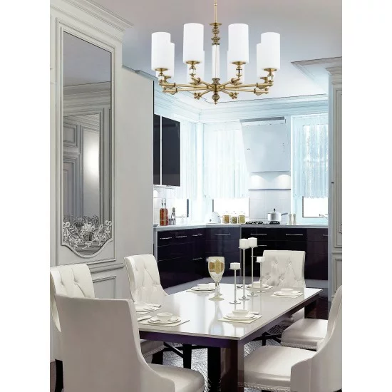 KUTEK CHANDELIER MERANO KLOSZ, 8xE14x40W, MER-ZW-8(P)